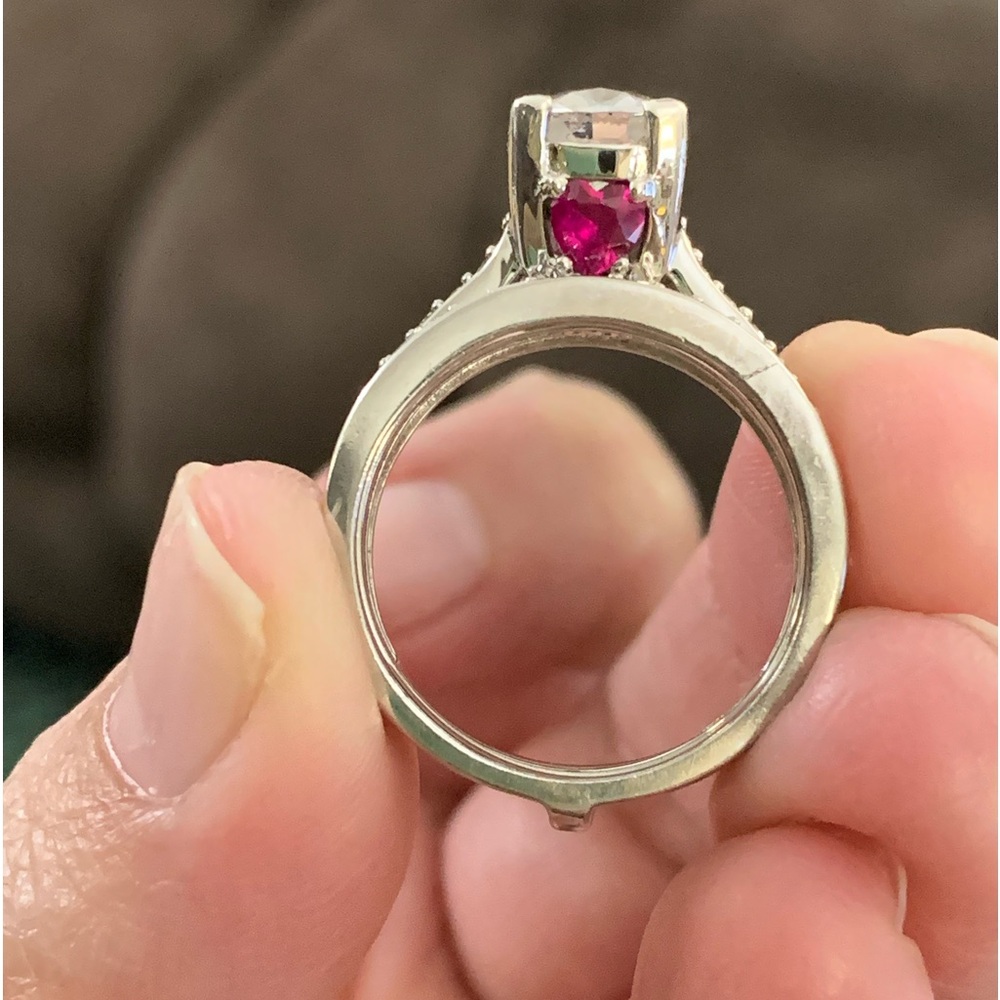 Bella Luce Lab Created Ruby And Diamond Engagemen… - image 5